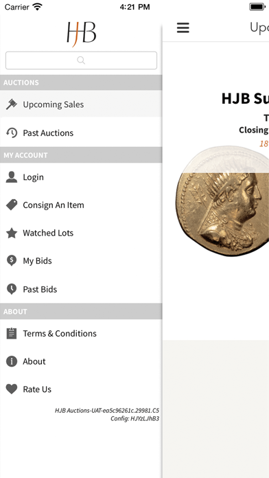 HJB Auctions Screenshot