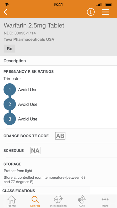 Elsevier Clinical Pharmacology Screenshot
