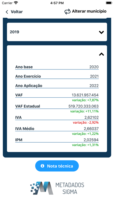 Metadados - Sigma Tecnologia Screenshot