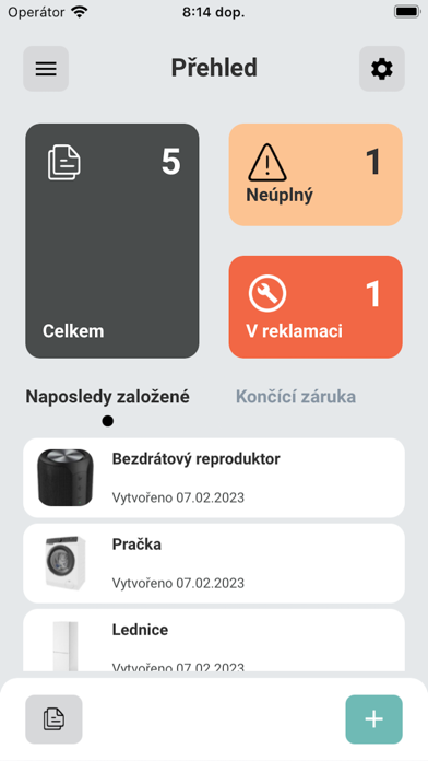 Záruky Screenshot