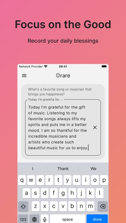 Orare - Gratitude Journal