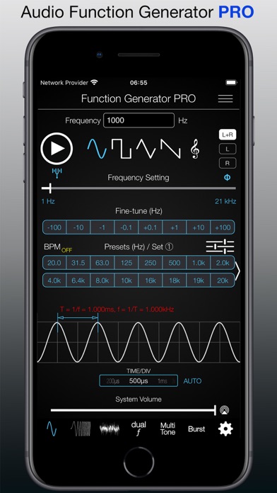 Audio Function Generator PRO Screenshot