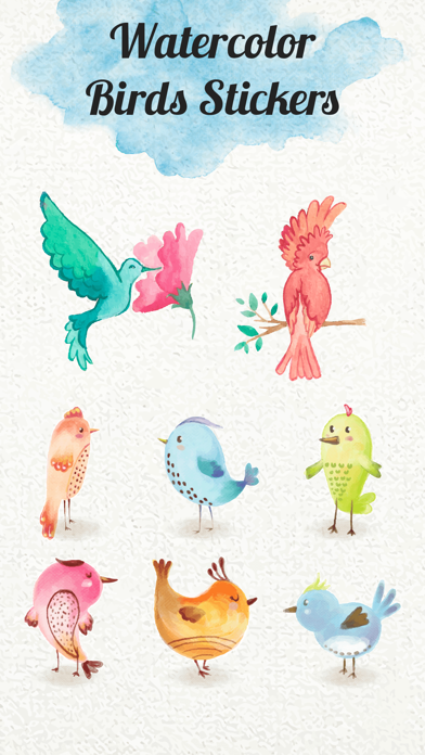 Watercolor Cute Birds Stickers Screenshot