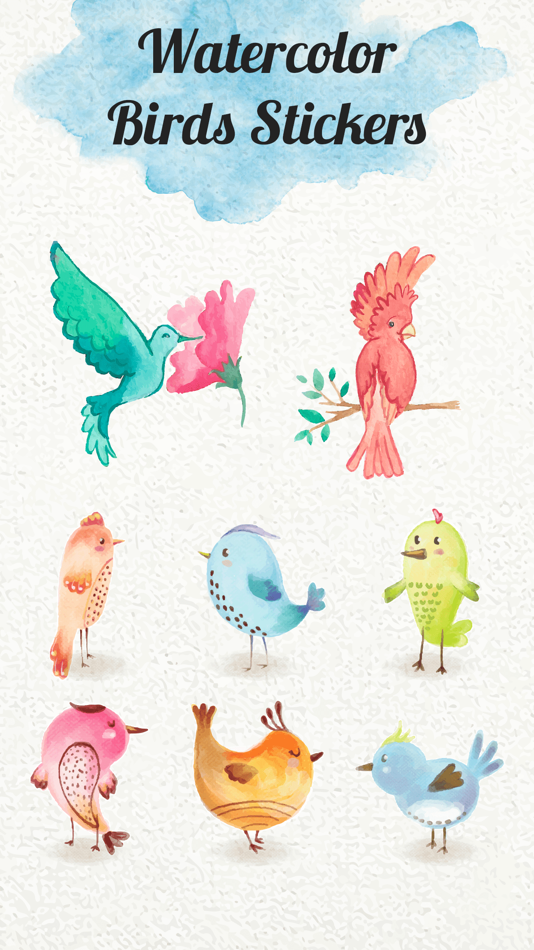 Watercolor Cute Birds Stickers - 1.0 - (iOS)