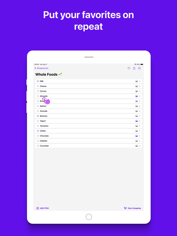 Shopping List for Whole Family iPad screenshot 3 - Productivity app