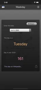 Weekday screenshot #1 for iPhone