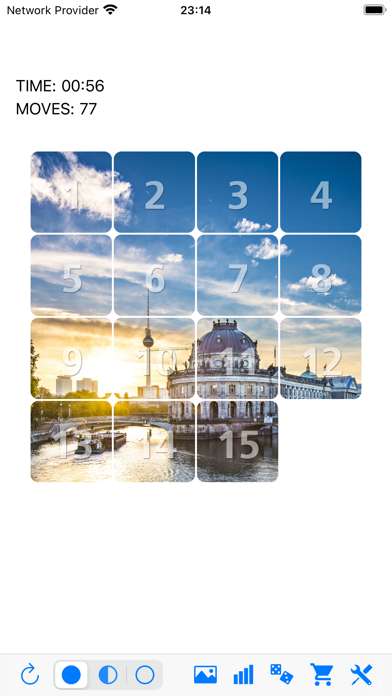 Fifteen sliding tiles puzzle Screenshot