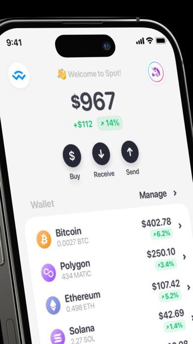 Spot: bitcoin & crypto wallet Screenshot