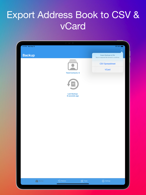 Screenshot #5 pour Contacts Backup Utility