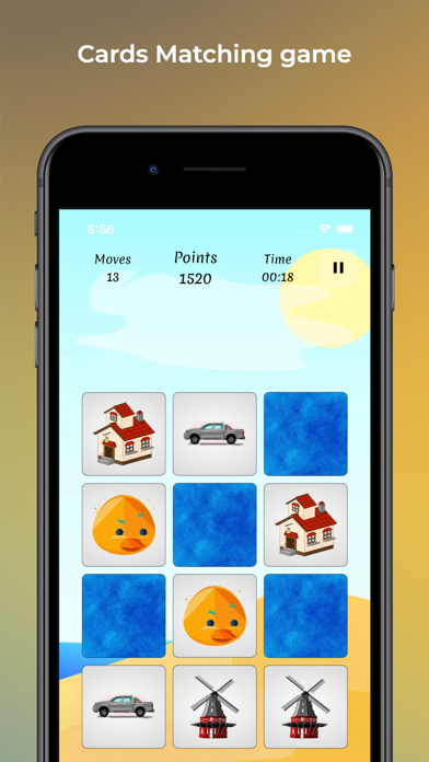 Cards Matching: train brain Screenshot