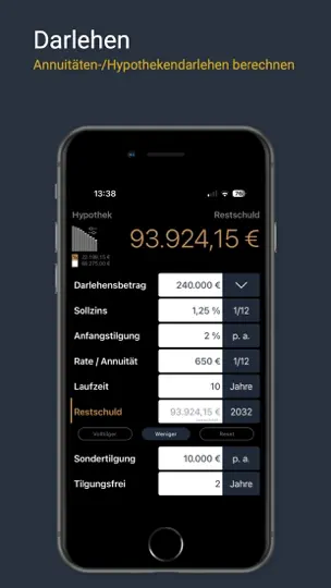 Screenshot von Finanzrechner MarkMoney3 auf dem iPhone 5