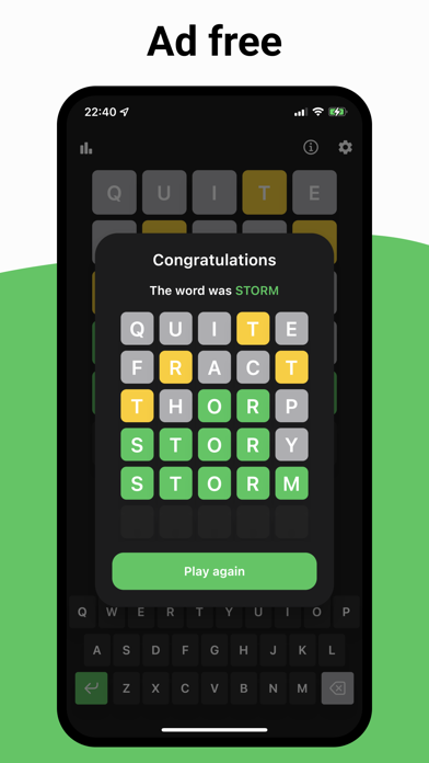 Worg - Word guessing game Screenshot 3 - AppWisp.com Worg - Word guessing game Screenshot 3 - AppWisp.com