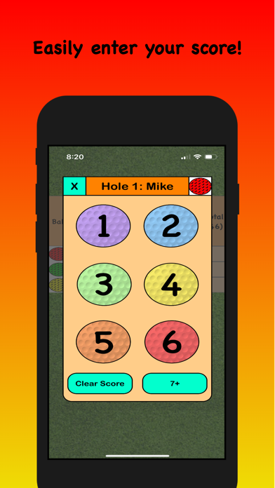 Pelly's Mini Golf Scorecard Screenshot