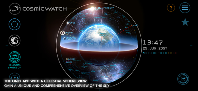 Cosmic-Watch skærmbillede