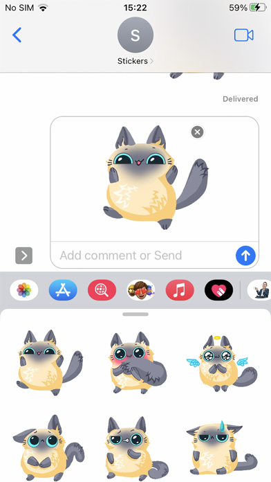 Screenshot #2 pour Funny Cat Emoji Funny Stickers