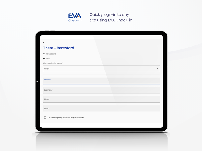 EVA Check-in  Visitor sign-in