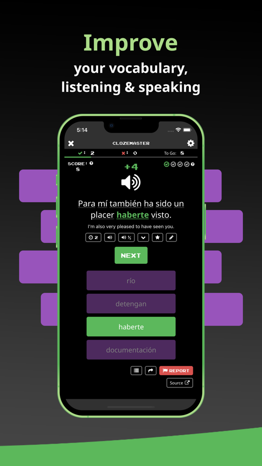 #5. Clozemaster: language learning (iOS) Podle: Language Innovation LLC