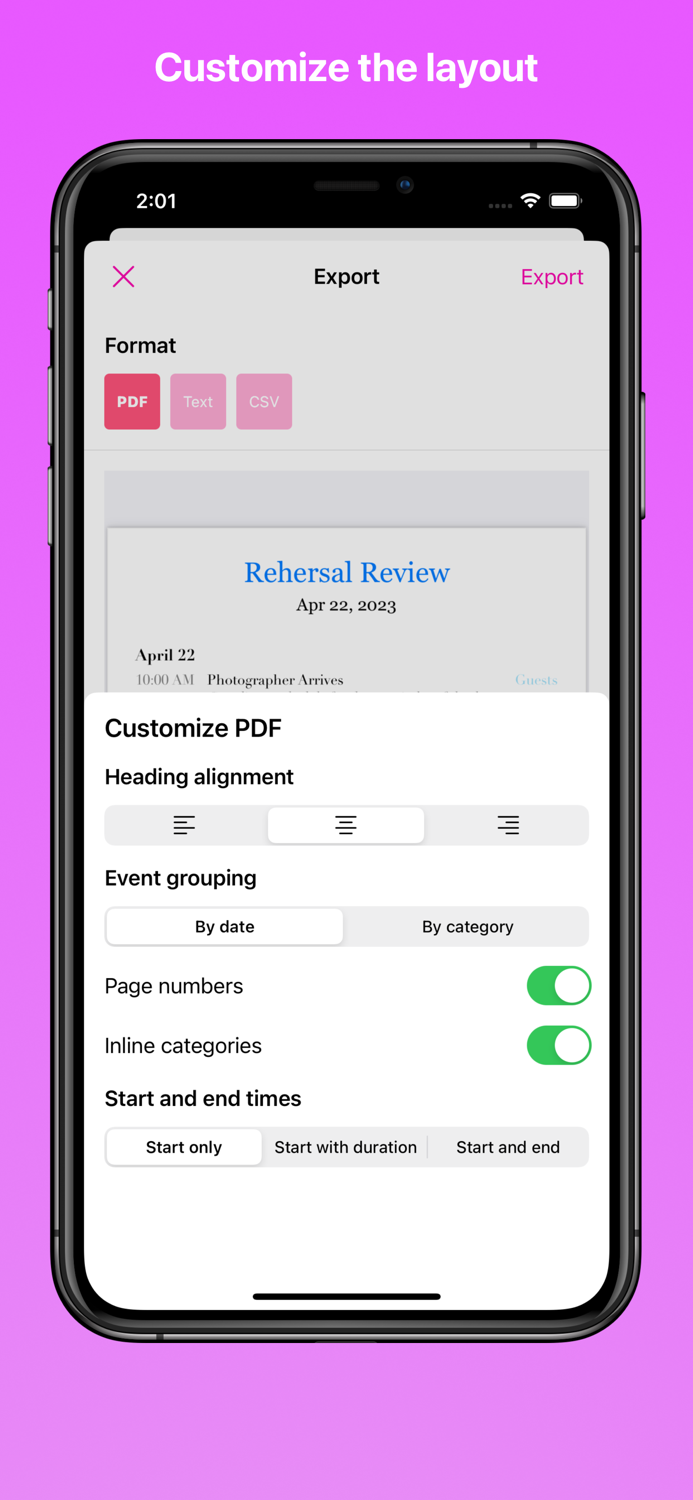 Wedding Schedule Maker