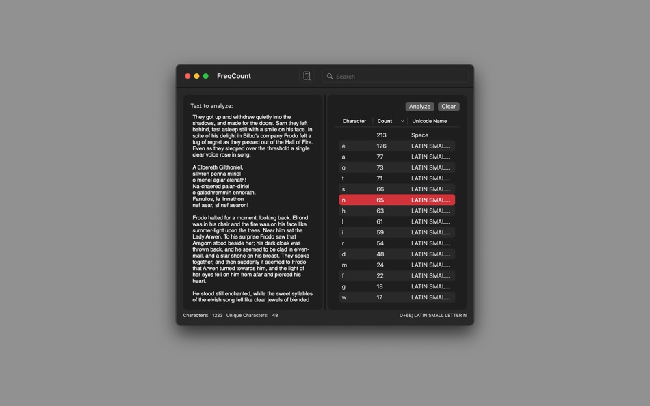 FreqCount: Character Counter (macOS) 由: Emir Sari FreqCount: Character Counter (macOS) 由: Emir Sari