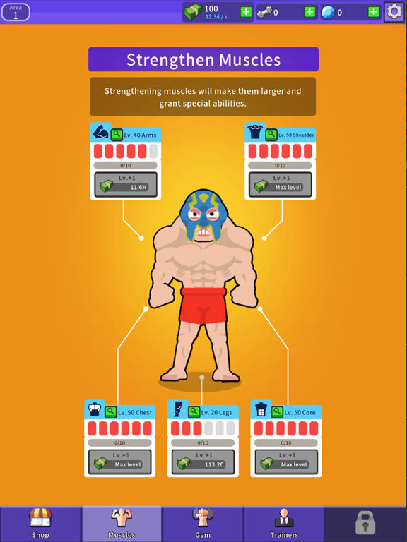 Idle Bodybuilder Manager iPad screenshot 7 - Games app