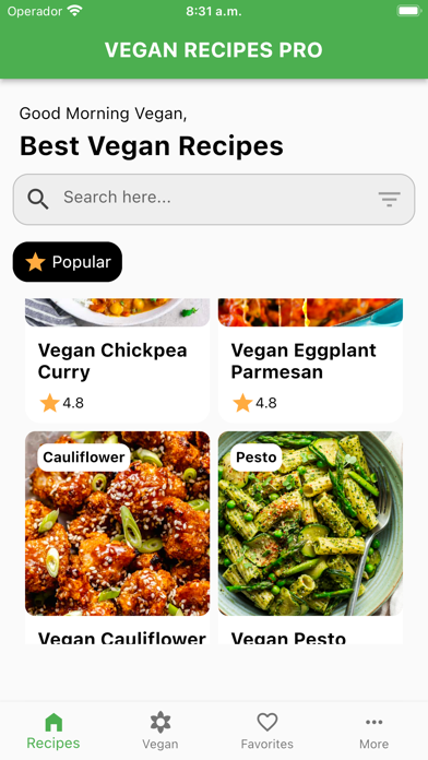 Vegan Recipes Pro Screenshot
