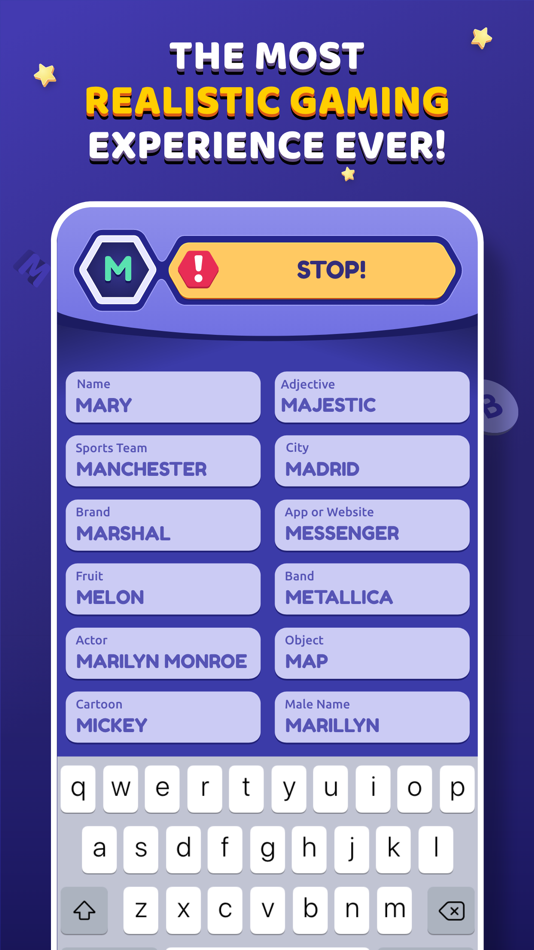 #5. StopotS - The Categories Game (iOS) 由: Gartic