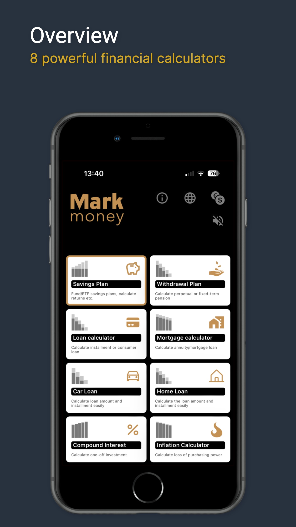 Financial calculator MarkMoney