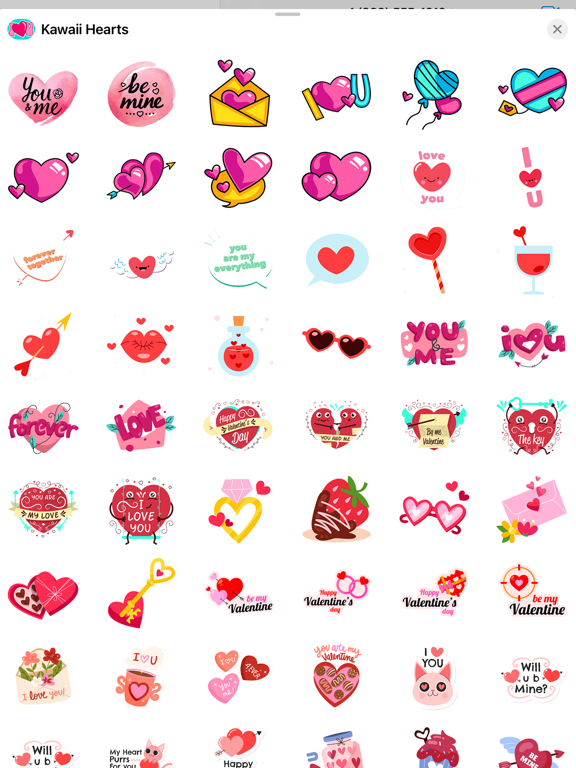 Screenshot #4 pour Kawaii Hearts Love Stickers