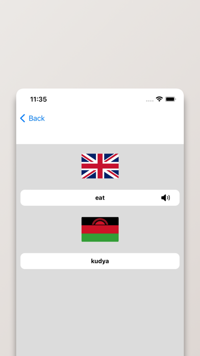 Chichewa-English Dictionary Screenshot