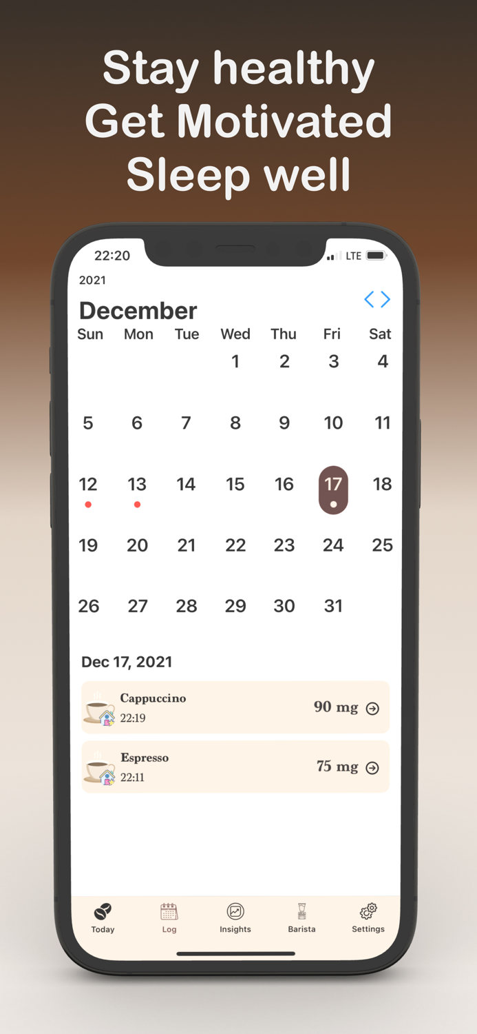 Coffee and Caffeine Tracker Log