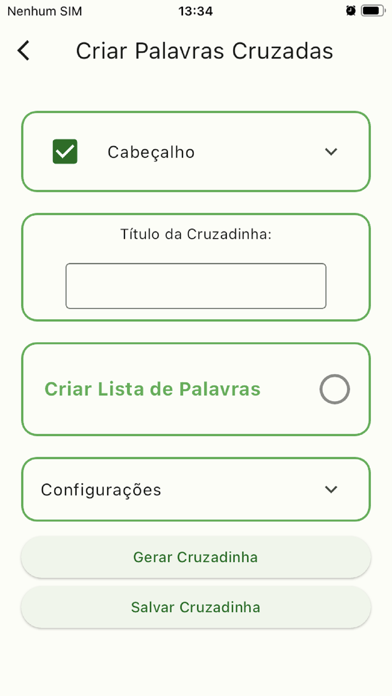 Criar Cruzadinha Escolar Screenshot