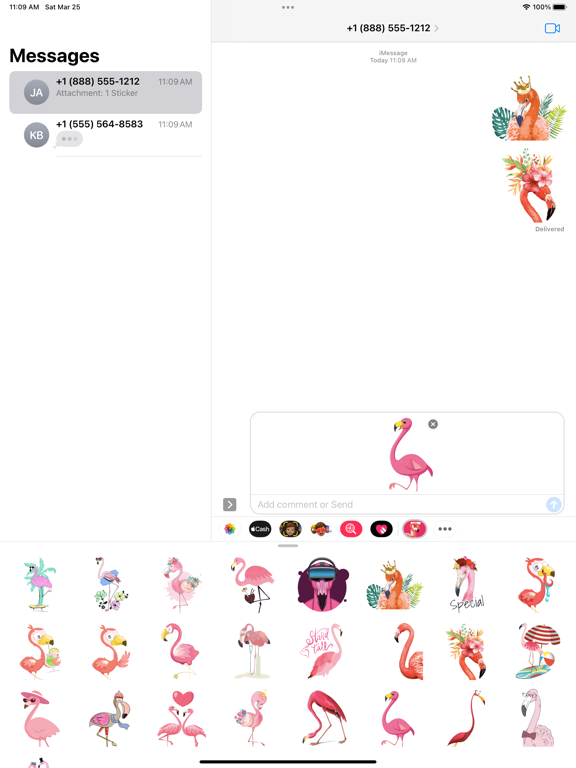 Screenshot #6 pour Flamingo Tropical Stickers