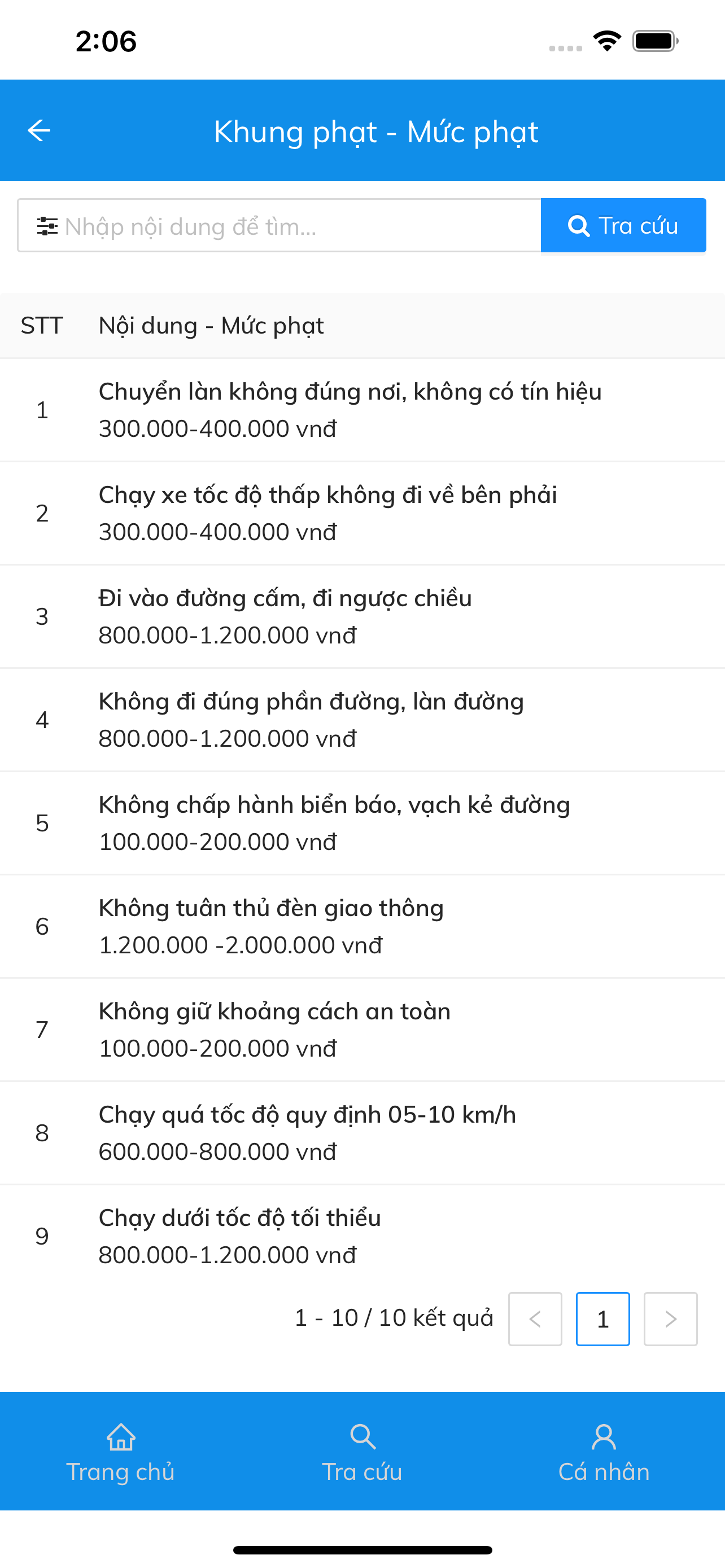 Tra cứu vi phạm giao thông