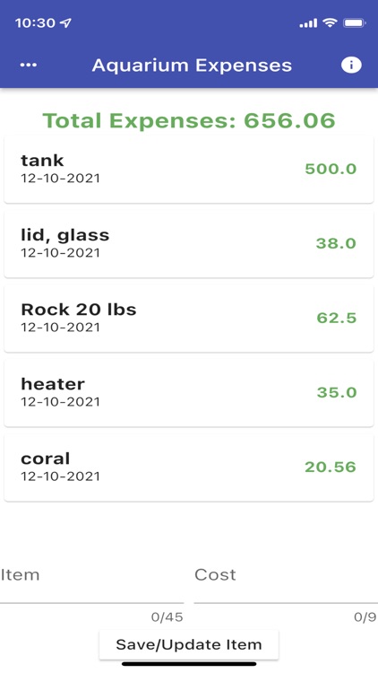 Aquarium_Expenses screenshot-4