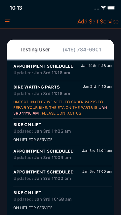 469 Service Tracker Screenshot