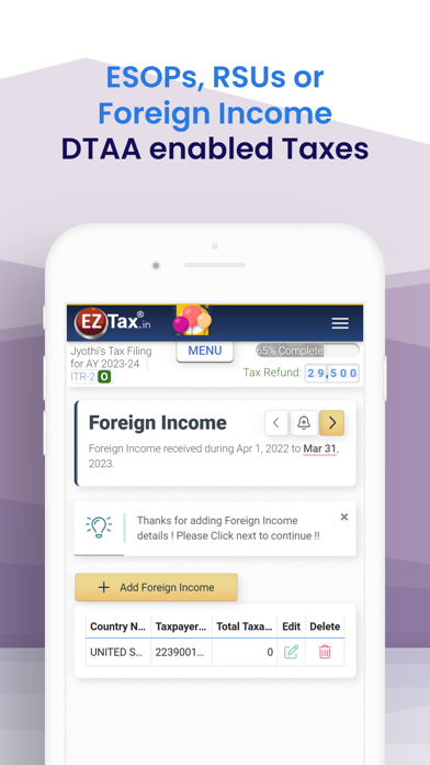 Income Tax Filing App | EZTax Screenshot