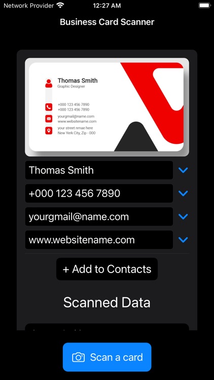 Business Card to Contacts