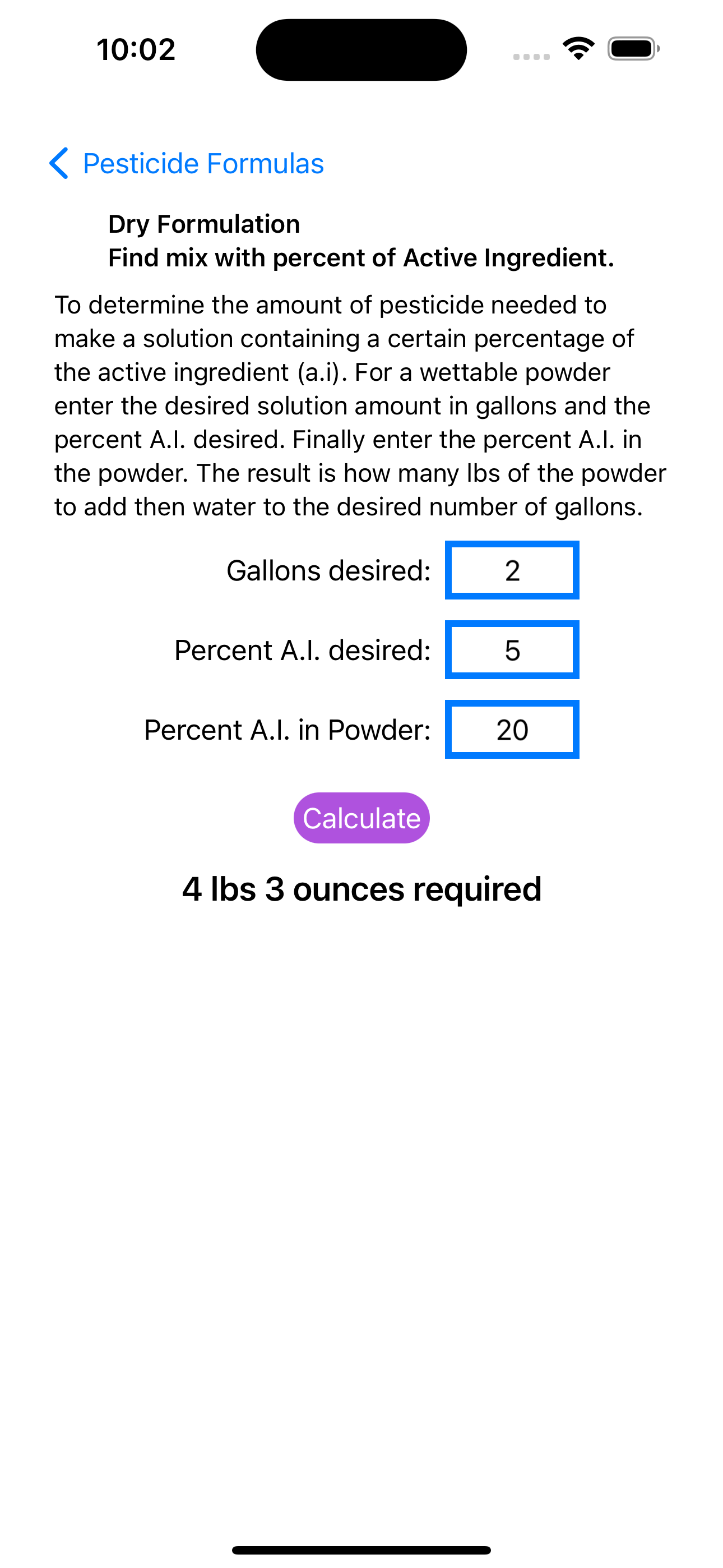 Pesticide Formulas screenshot 4