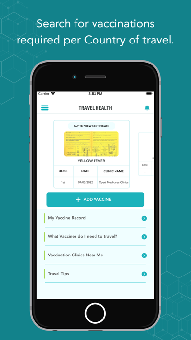 Travel Health Companion Screenshot