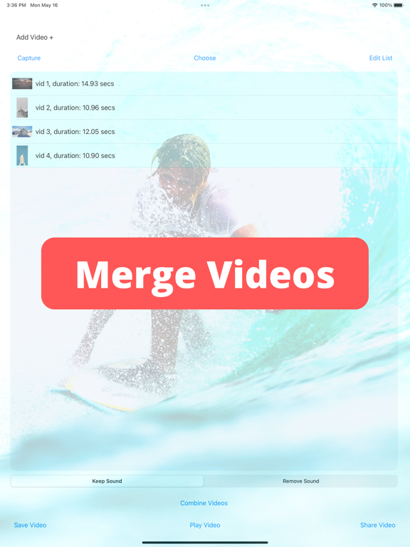 Stitch Videos iPad screenshot 1 - Utilities app