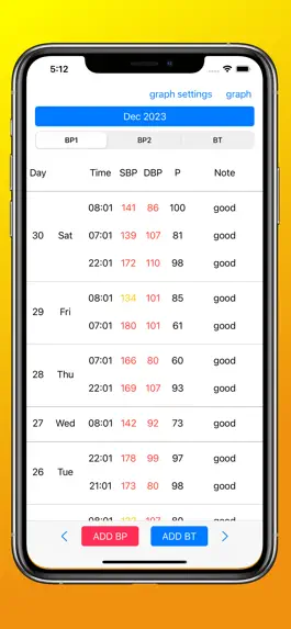 Game screenshot bloodpressure graphs apk