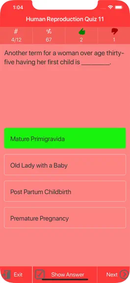 Game screenshot Human Reproduction Quizzes hack