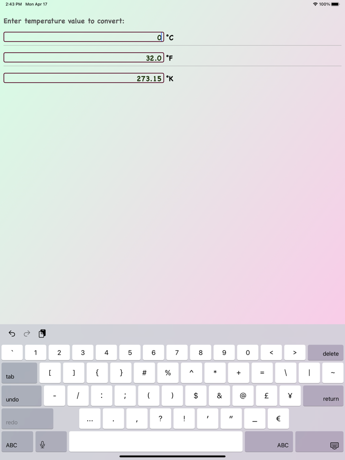 Temperature Unit Conversion