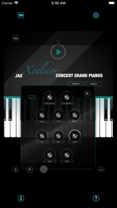 JAX Xcelsior Grand Piano Screenshot