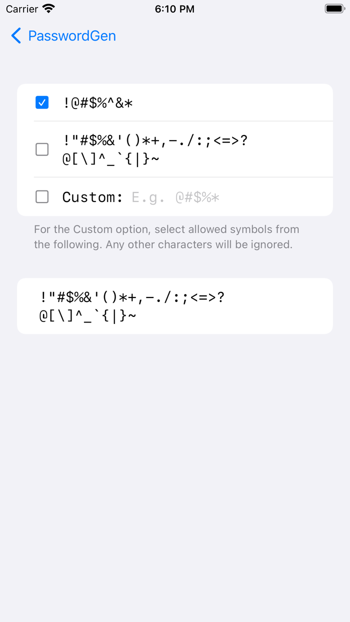 PasswordGen Generate Password