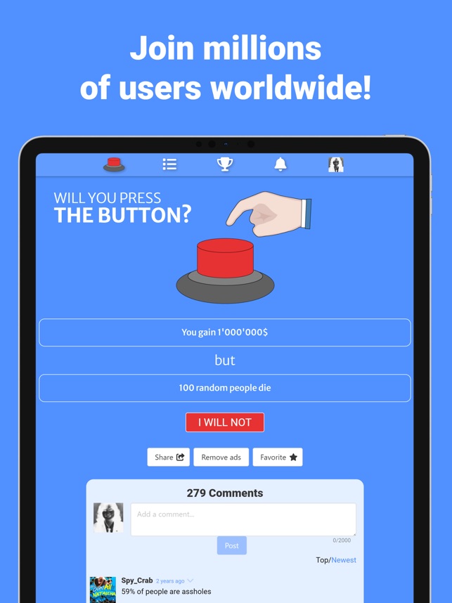 Will You Press The Button? on the App Store