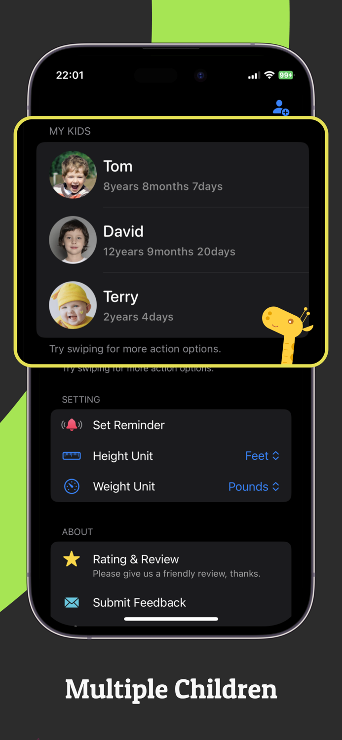 Grow Up Kids Growth Tracker