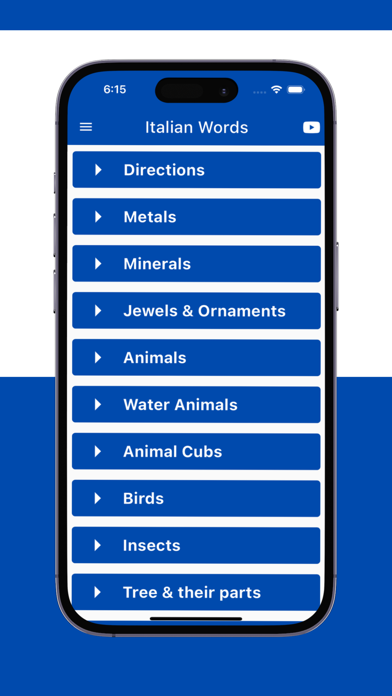Italian Words App Screenshot
