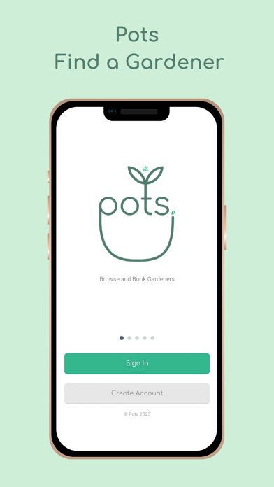Pots Find a Gardener Screenshot