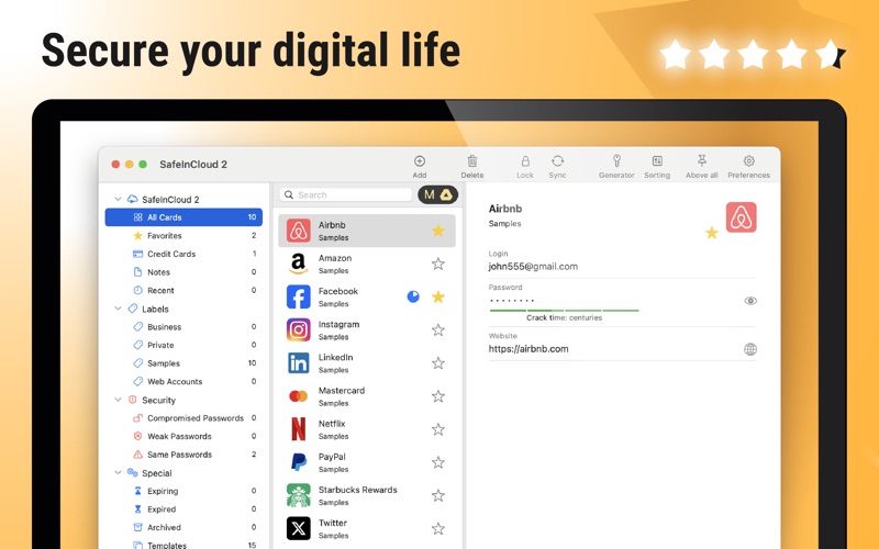 password manager safeincloud iphone screenshot 1